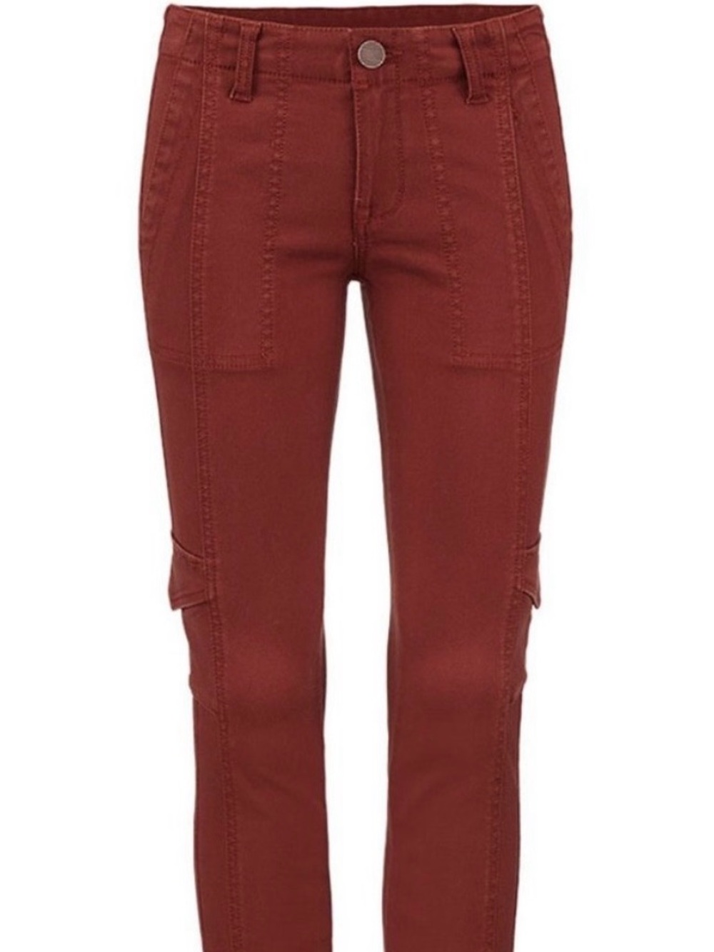 CAbi Women's Skinny Cargo Jeans in Rust